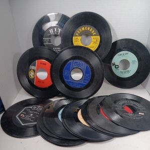 17 Assorted Black Vinyl Records Collection